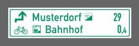 Radweg Tabellenwegweiser